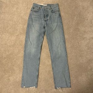 AGOLDE 90’s Pinch Waist High Rise Straight Jeans Denim Size 24 Light Wash